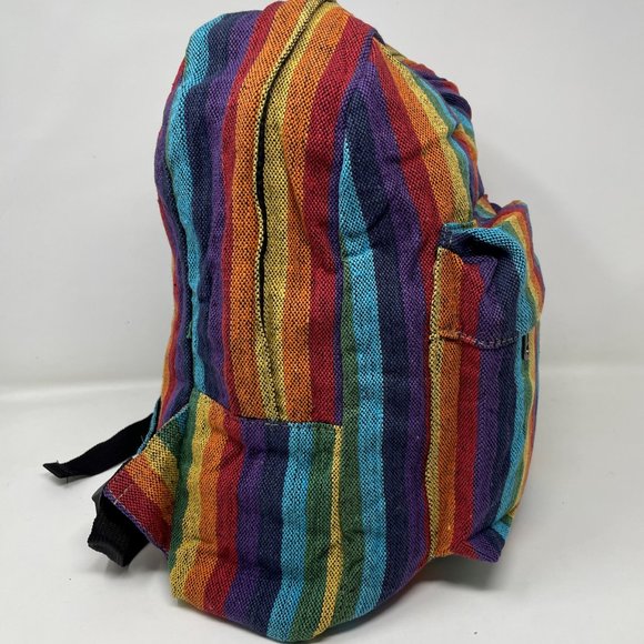 Organic Fabric Rainbow Backpack - Lightweight & Unisex - Picture 2 of 3